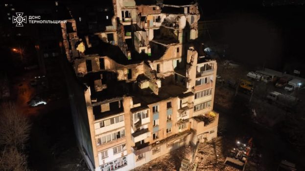 У Тернополі завершено пошуково-рятувальні роботи на двох будинках, атакованих росіянами