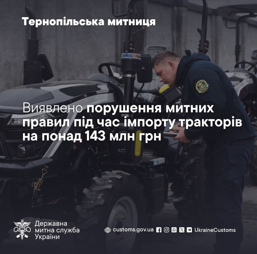 143 млн грн порушень: на Тернопільщині викрили масштабну схему імпорту тракторів із Китаю