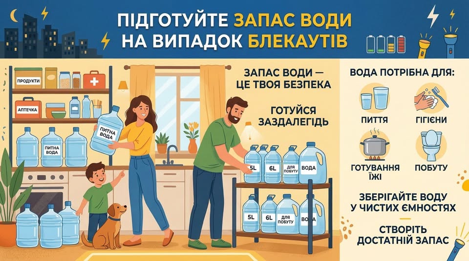 У Тернополі воду можуть подавати лише по годинах: мешканців закликали зробити запас через загрозу блекаутів